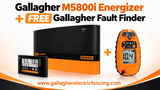 Gallagher M5800i electric fence charger with free smartfix fault finder and digital read out display