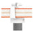 White plastic t-post electric fence insulator cap with orange and gray striped tape on a white background