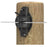 Gallagher Black electric fence insulator  attached to a wooden post with a white background