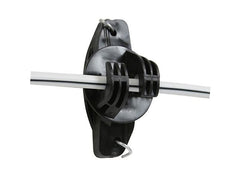 Black Gallagher Wood Post Wide Claw Fence Insulator with coated horse wire
