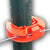 orange lock jaw insulator on post